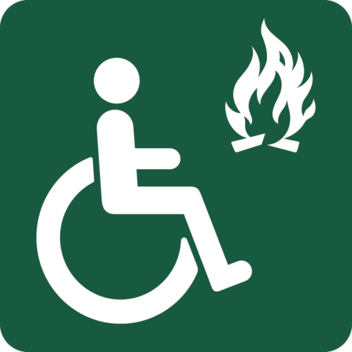 Handicap bålplads Naturstyrelsens skilt