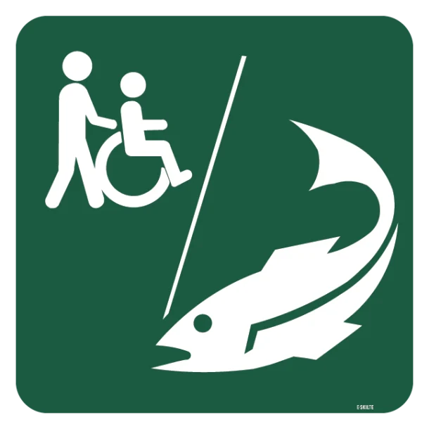 Handicapegnet lystfiskeplads skilt - Naturstyrelsen