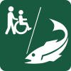 Handicapegnet lystfiskeplads Naturstyrelsens skilt