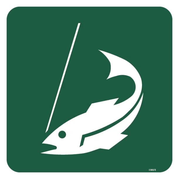 Lystfiskeplatform skilt - Naturstyrelsen