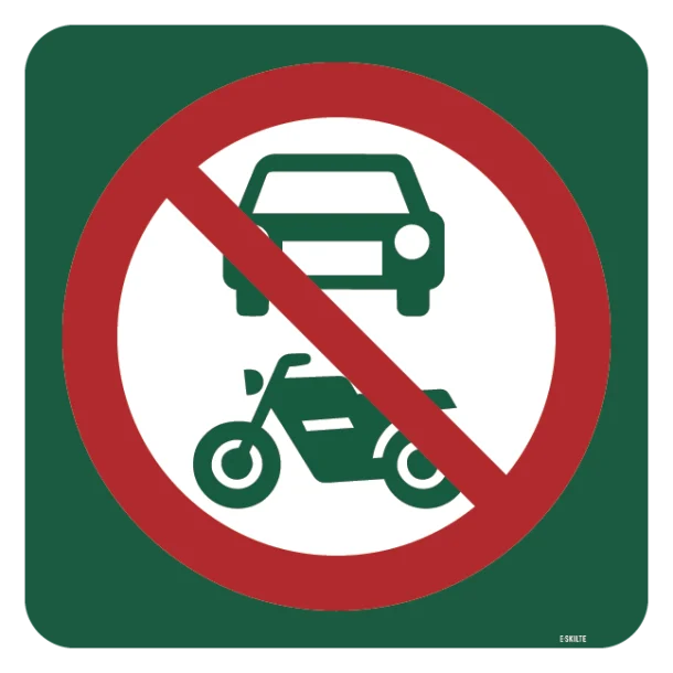 Motorkørsel forbudt skilt - Naturstyrelsen