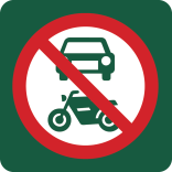 Motorkørsel forbudt Naturstyrelsens skilt