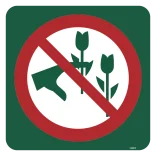 Blomsterplukning forbudt skilt - Naturstyrelsen