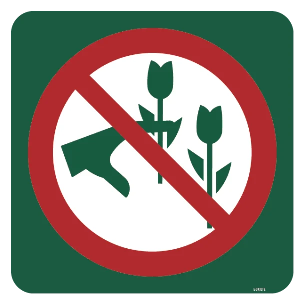 Blomsterplukning forbudt skilt - Naturstyrelsen