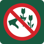 Blomster plukning forbudt Naturstyrelsens skilt