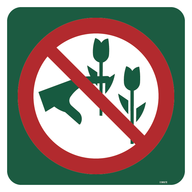 Blomsterplukning forbudt skilt - Naturstyrelsen