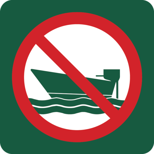 Motorbåd forbudt Naturstyrelsens skilt