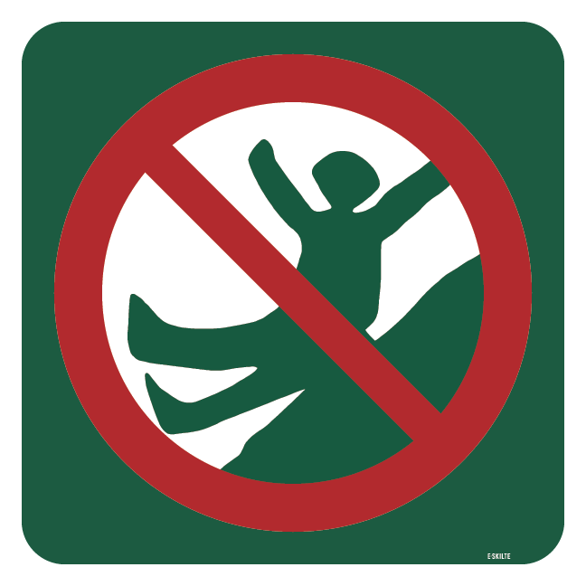 Rutsjing forbudt skilt - Naturstyrelsen