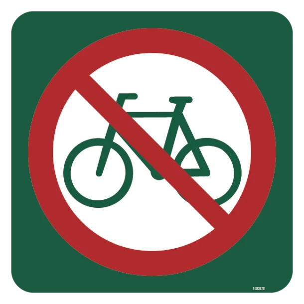 Cykling forbudt skilt - Naturstyrelsen