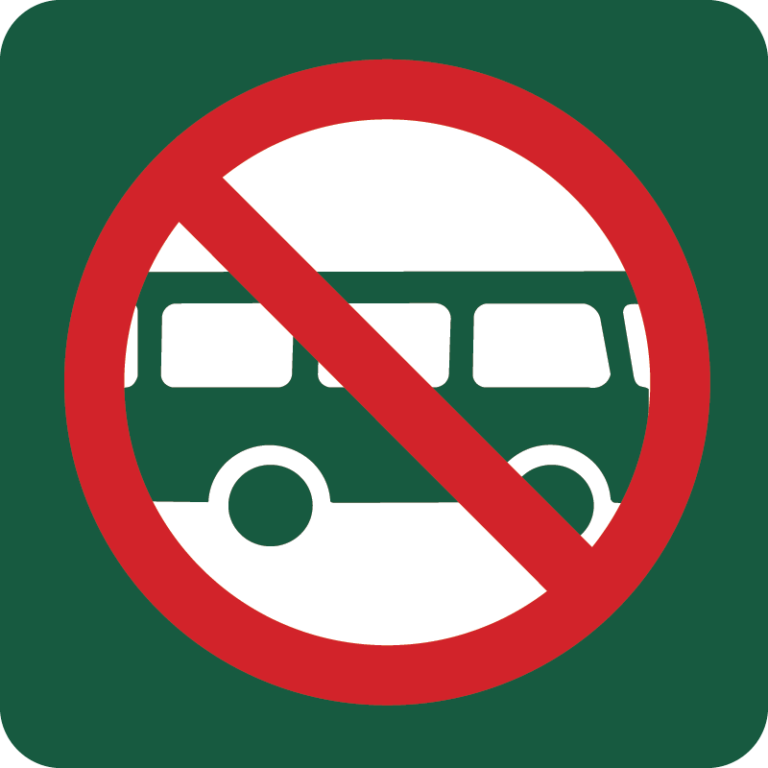 Busparkering forbudt Naturstyrelsens skilt