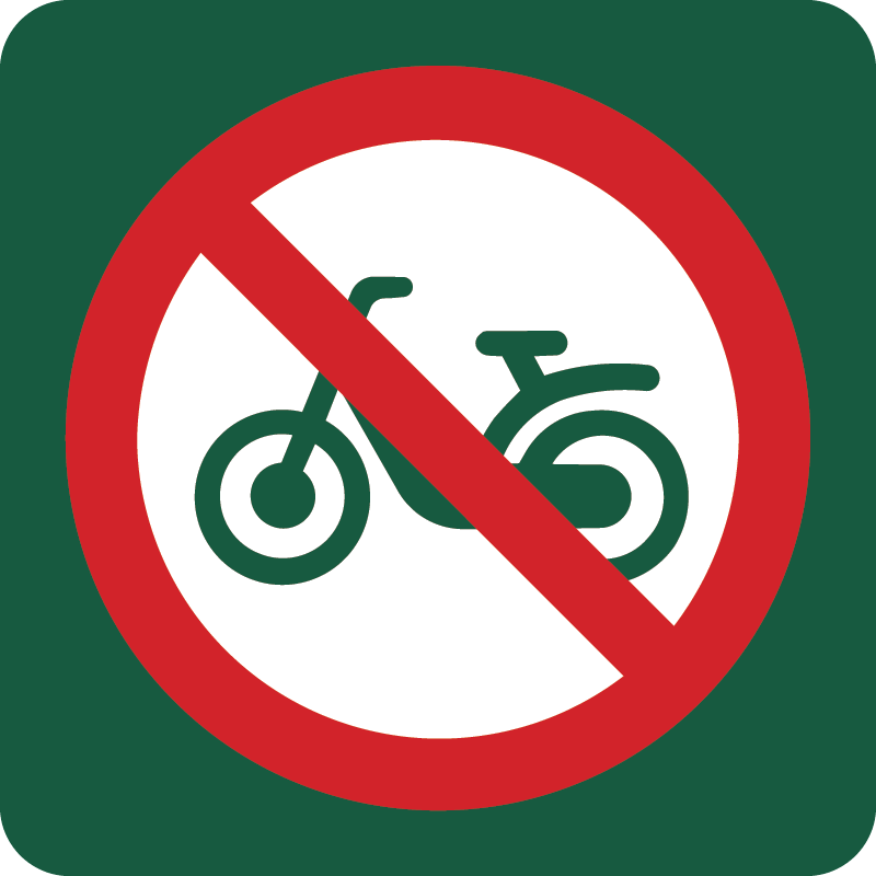 Knallertkørsel forbudt Naturstyrelsens skilt