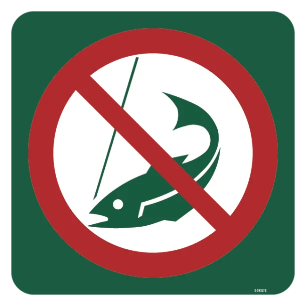 Fiskeri forbudt skilt - Naturstyrelsen