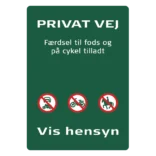 Privat 2, Færdsel til fods og på cykel tilladt skilt - Naturstyrelsen