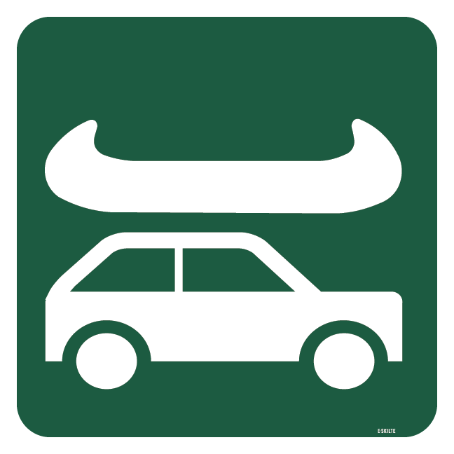 Kano- og kajakisætningssted fra bil til vand skilt - Naturstyrelsen