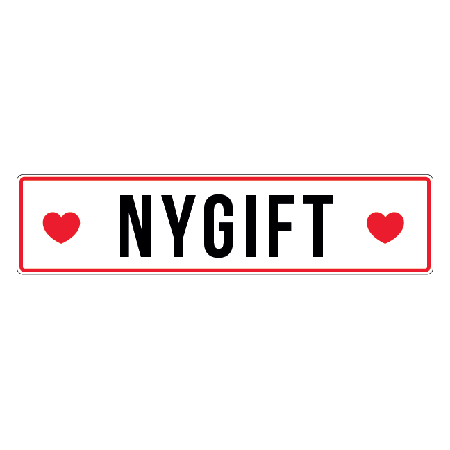 Nygift skilt - nummerplade med hjerter
