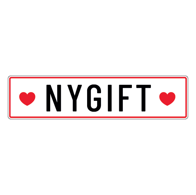 Nygift Skilt - nummerplade med hjerter