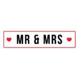 Nygift skilt - Mr & Mrs nummerplade