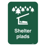 Shelterplads skilt