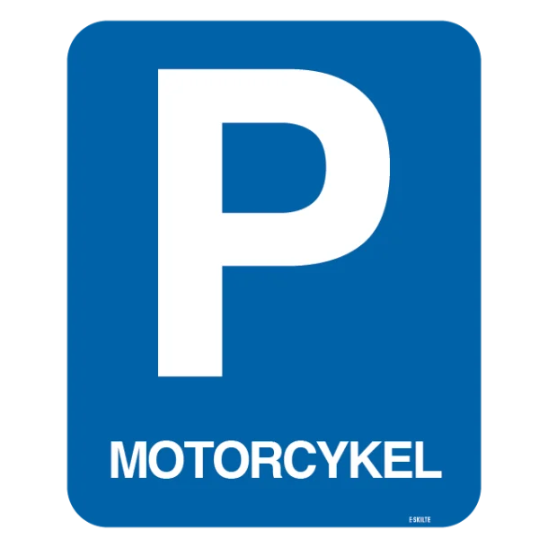 Parkerings skilt P motorcykel skilt