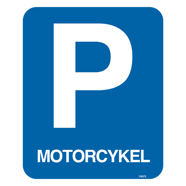 Parkerings skilt P motorcykel skilt