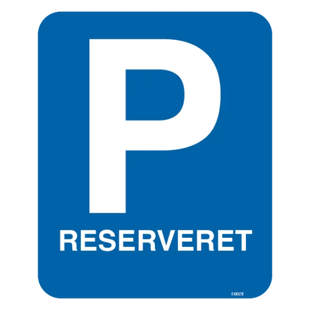 Parkeringsskilt – Reserveret til blå
