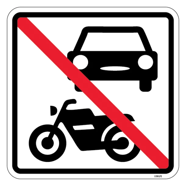 Motorkørsel forbudt - piktogram skilt