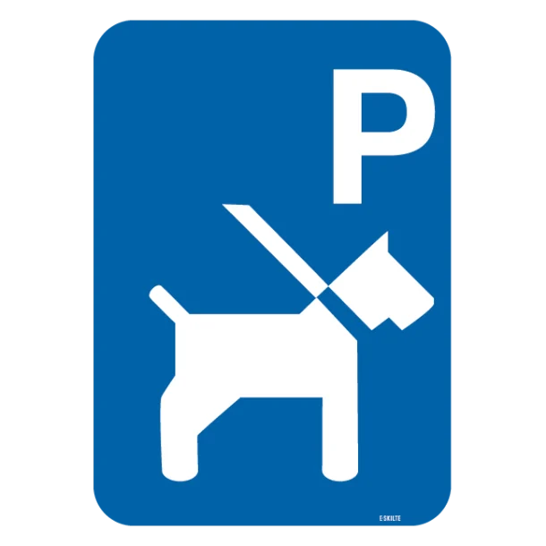 Parkerings skilt: P hund. Skilt