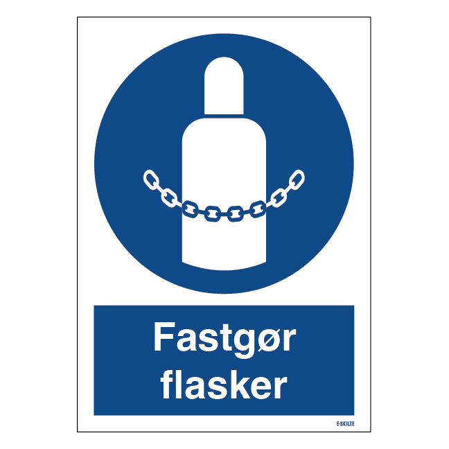 Fastgør gasflasker skilt