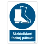 Skridsikkert fodtøj påbudt skilt