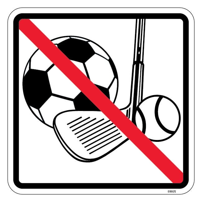 Boldspil forbudt skilt
