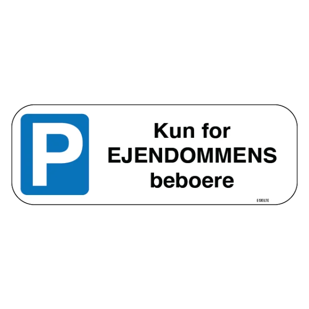 P Skilt - Reserveret til nummerplade nr.