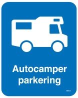 Autocamper parkering skilt