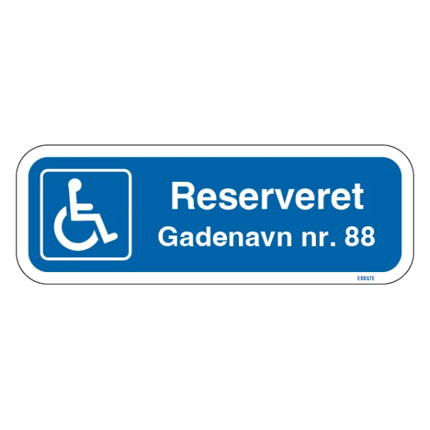 Handicapskilt Reserveret til skilt