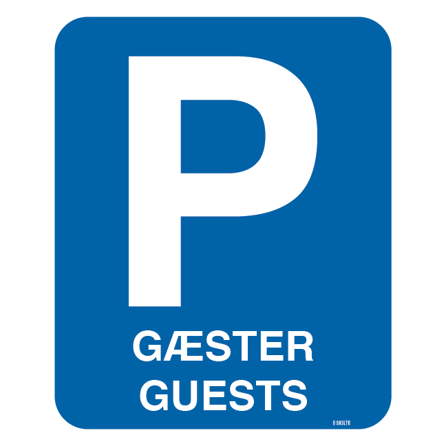 P Gæster Guests skilt
