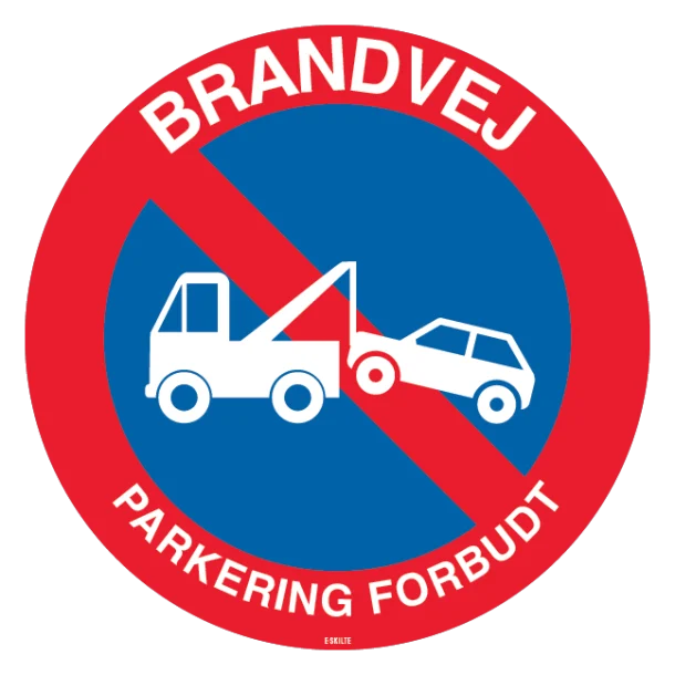 Brandvej Parkering forbudt skilt
