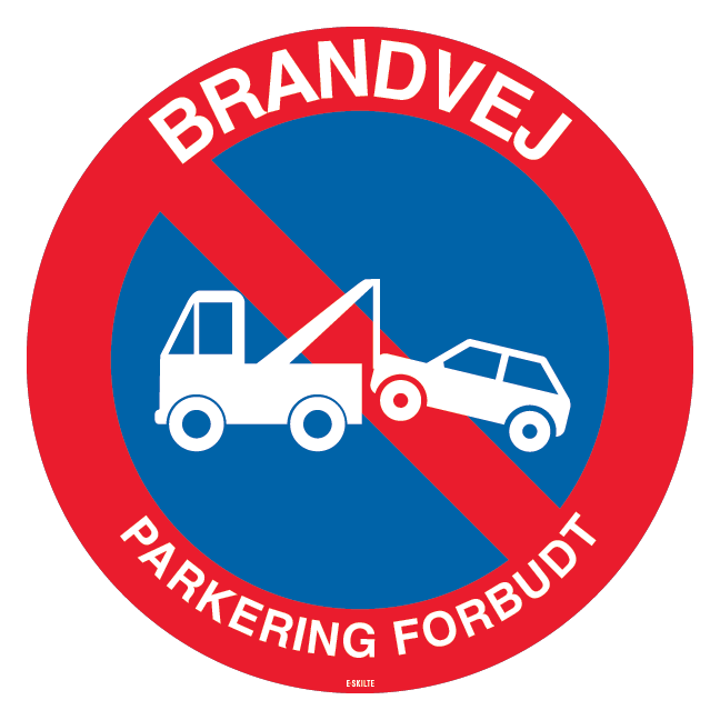 Brandvej Parkering forbudt skilt