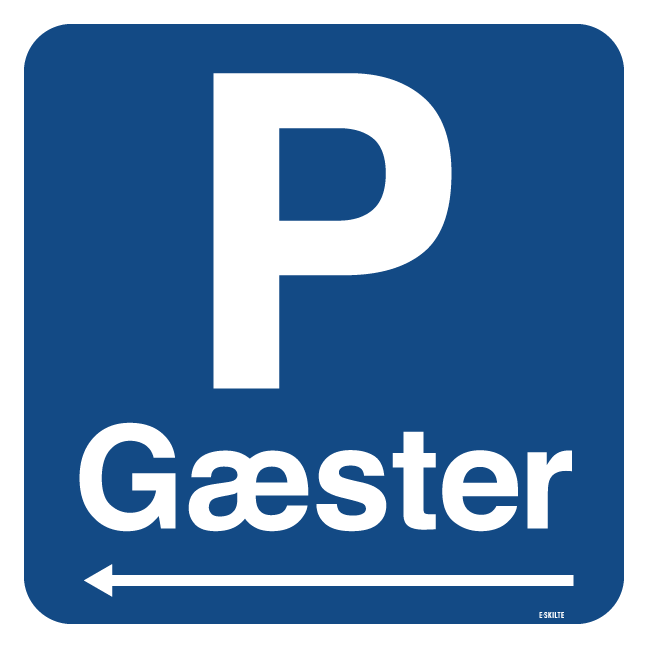 P Gæster pil parkeringsskilt