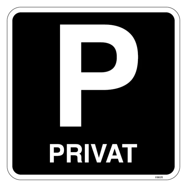 P privat parkering. Parkeringsskilt