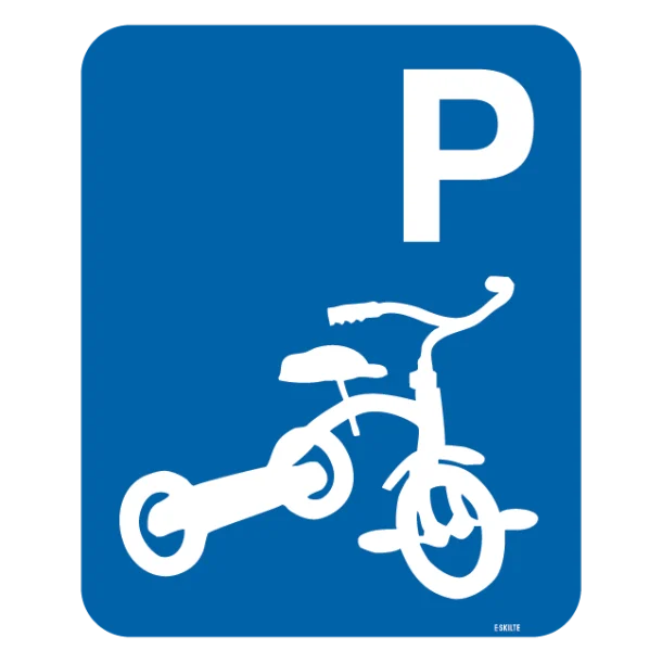 Trehjulet cykel parkering skilt