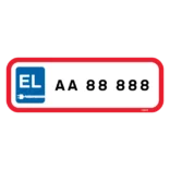 P-Skilt - El bil nummerplade