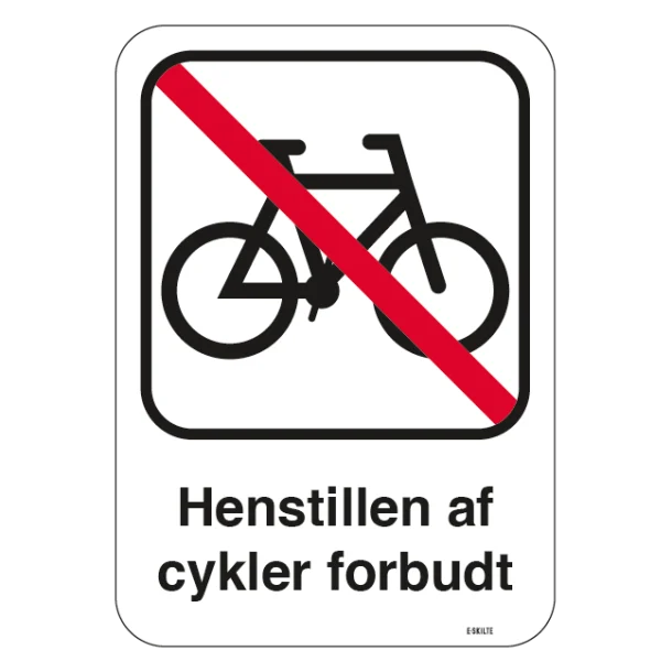 Henstillen af cykler forbudt Skilt
