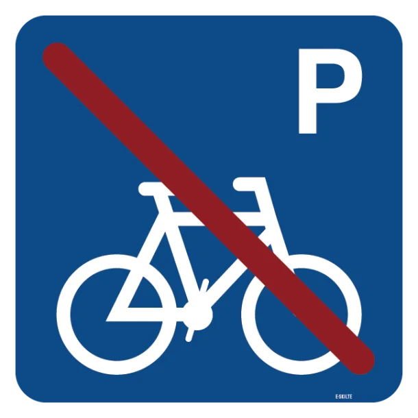 P cykler forbudt. Piktogram skilt