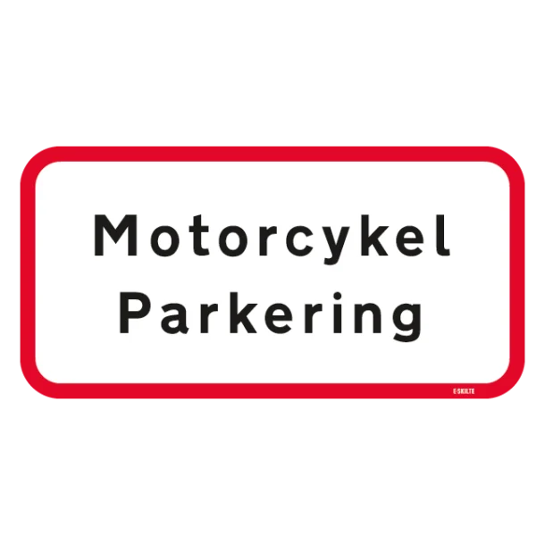 Motorcykel parkering. Skilt