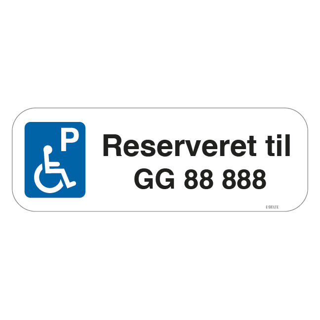 P Reserveret til xx skilt