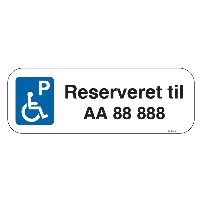 P Reserveret til xx skilt