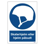 Påbudsskilt - Skaterhjelm eller hjelm påbudt