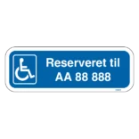 Handicap parkeringsskilt reserveret til nummerplade skilt