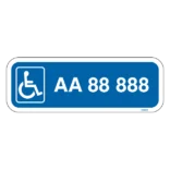 Parkeringsskilt - Handicapskilt med nummerplade / registeringsnummer
