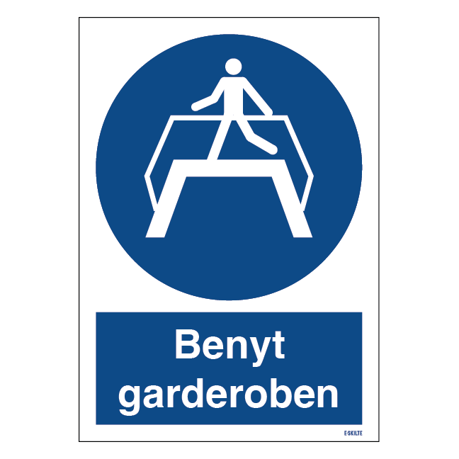 Benyt gangbroen påbudsskilt