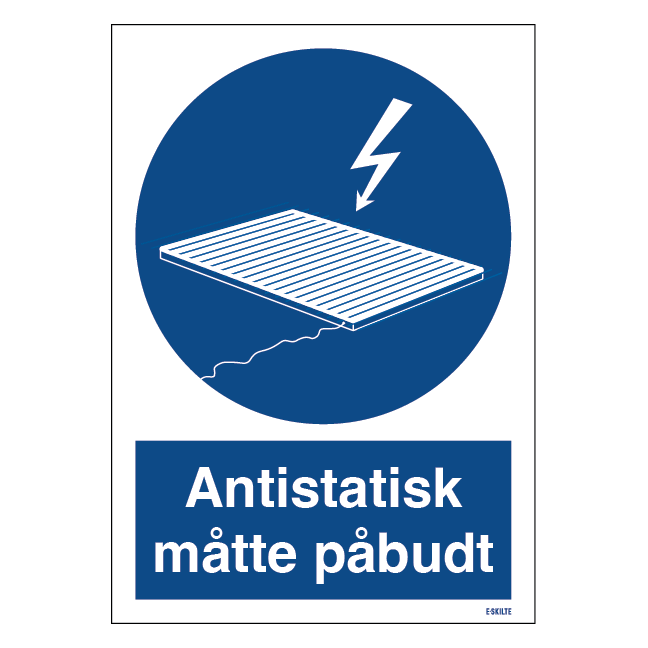 Antistatisk måtte påbudsskilt